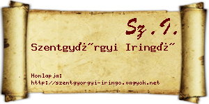 Szentgyörgyi Iringó névjegykártya